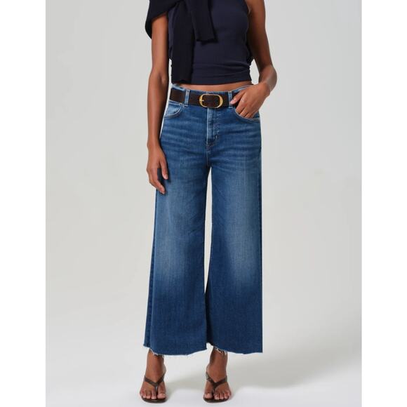 NEW Citizens of Humanity Lyra Wide Leg Crop Raw Hem In Ambry Size 28 #2140-1691 - Picture 1 of 13